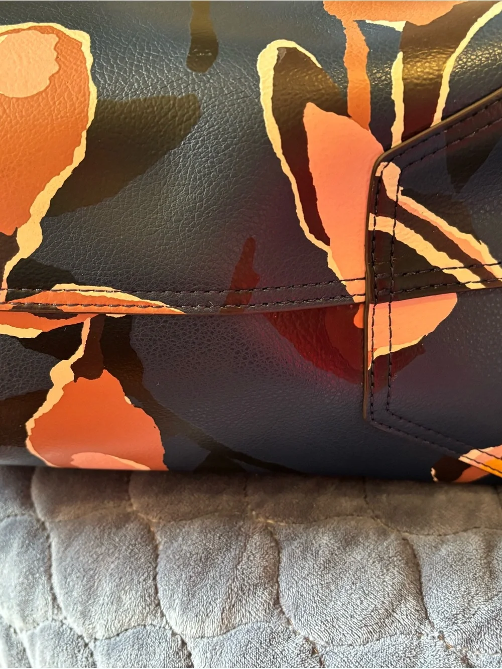 kate spade navy floral print tote with pink accents reversible!